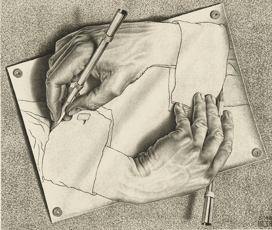 Drawing Hands (M.C. Escher, 1948)