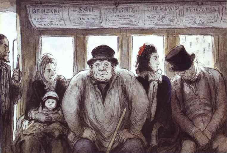 The Omnibus (Honore Daumier, 1864)