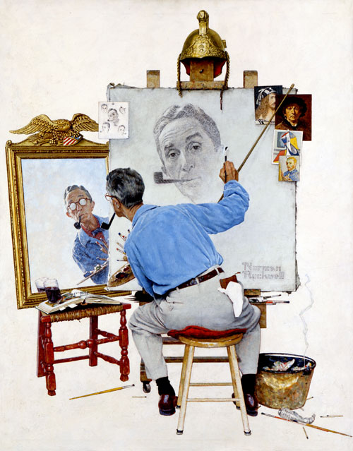 Triple Self Portrait (Norman Rockwell, 1960)